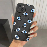 Lkblock Colorful Eyes Pattern Soft Phone Case for iPhone 16 15 14 12 11 13 Pro Max 14Plus 12 13 Mini 7 8 Plus X XS Max XR SE2 Back Cover