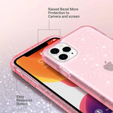 Lkblock New Bling Sparkle Soft Clear TPU Phone Case For iPhone 15 14 13 12 11 Pro Max Plus X XS Max XR Girls Pink Slim Thin Bumper Cover