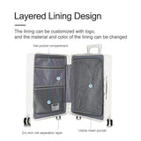 Lkblock Front Open Suitcase Rolling Luggage Suitcase 20 22 24 26 Inch Aluminium Alloy Trolley Handle Carry on Luggage Storage Travel Bag