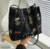 Lkblock National Retro Flowers Tote Bag Bags For Women Trend 2024 Embroideried FloralWomen's Designer Handbag Bucket Shoulder Cross Bags