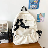 Lkblock Japanese Cute Bow Backpacks High Capacity Trendy Backpacks for Students Korean Ins Casual Versatile Commuting Traveling Bag Y2k