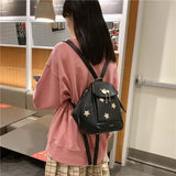 Lkblock Korean Fashion Multifunctional Girl Backpack Rivet Versatile Travel Bag Fashion Design Women Casual Backpack Student Schoolbags