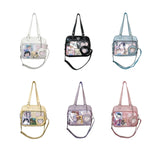 Lkblock Japanese Harajuku Itabag Girls PU Transparent Bag School Student Handbags Ita Bag Tote JK Uniform Shoulder Crossbody Bag