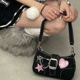 Lkblock Y2K Cross Decor Underarm Bag: Stylish Chain Shoulder Bag for Modern Women, Fashionable Pink Handbags and Purses