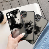 Lkblock Dragon Pattern Ink Brush Painting Phone Case for iPhone X XR XS 7 8 Plus SE 2020 16 15 12 13 14 11 Pro plus Max Back Cover Funda