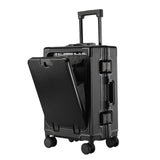 Lkblock 28'' Large Capacity Suitcase Front Opening Laptop Pocket USB Charging Boarding Case Aluminum Frame Trolley Case Carry-on Luggage