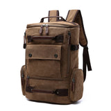 Lkblock Men's Backpack Vintage Canvas Backpack School Bag Men's Travel Bags Large Capacity Backpack Laptop Backpack Bag High Qualit