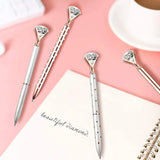 Lkblock Large Diamond Crystal Pen Ballpoint Pen Student Stationery Office Business Gifts 1.0mm Metal Nib Rhinestone Pen Ball Point Pen