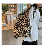 Lkblock Fashion leopard print Women Backpack Large capacity schoolbag for Teenagers Girls backpack Travel female shoulder bag bagpack