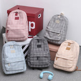 Lkblock 2024 New Leisure Plaid Backpack Woman Nylon Casual Double Shoulder Pack School Bag for Teenage Girl Boy Student Mochilas Satchel