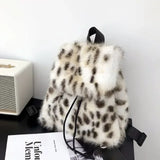 Lkblock Japanese Girls Students Fluffy Backpack New Sweet Drawstring Solid All Match Schoolbags Women Casual Fur Y2k Aesthetic Backpacks