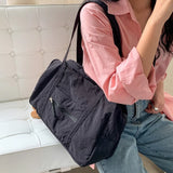 Lkblock Versatile Wearresistant Shoulder Bag High Quality Leisure Simple Short Distance Travel Bag Large Capacity Commuting Tote Bag