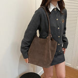 Lkblock  Retro PU Leather Shoulder Bags For Women 2024 Winter Y2K Korean Fashion Trend Female Tote Bag Lady Big Handbags