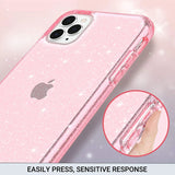 Lkblock New Bling Sparkle Soft Clear TPU Phone Case For iPhone 15 14 13 12 11 Pro Max Plus X XS Max XR Girls Pink Slim Thin Bumper Cover