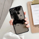 Lkblock Dragon Pattern Ink Brush Painting Phone Case for iPhone X XR XS 7 8 Plus SE 2020 16 15 12 13 14 11 Pro plus Max Back Cover Funda