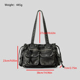 Lkblock Casual Soft leather Women shoulder bag Y2K female handbag Large capacity bolsa feminina Fashion multipocket ladies big totes