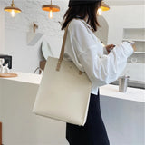 Lkblock Toptrends 2 Pcs/Set Large Shoulder Tote Bags For Women Trend Designer Shopper PU Leather Ladies Work Handbags Beige Black