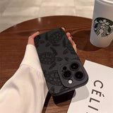 Lkblock Black Sea Turtle Print Silicone Phone Case for iPhone 16 15 14 Pro Max 11 12 13 Pro Mini 7 8 Plus X XR Camera Protection Cover