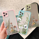 Lkblock Retro Flower Bud Phone Case for iphone 11 12 13 14 Pro Max 15 Plus Meticulous Plant for iphone X XS XR 7 8 Plus SE2 Back Covers