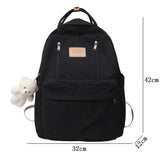 Lkblock Fashion Women Backpack High School Student Bag Large Capacity For Teenage Girls Boy Travel Laptop Bag Waterproof Black Mochilas