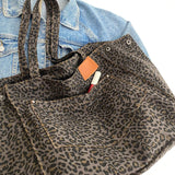 Lkblock Leopard Casual Totes For Women Large Capacity Fashion Shoulder Bags Soft Cloth Big Leisure Or Travel Bags Korea Lazy breeze Bags