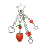 Lkblock Cherry Pendant Fashionable Strawberry Keys Holder Keychains Keyring Ornaments Backpack Pendant for Keys Bag