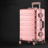 Lkblock TravelTrolley Luggage 100% Aluminum-magnesium Alloy Travel Suitcase Rolling Luggage 20‘’Carry-On Cabin Suitcase Travel Bags