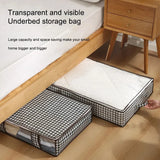 Lkblock 1pc Houndstooth Quilt Clothes Storage Bag Big Capacity Foldable Dustproof Toys Bags Moisture Dust Proof Proof Organizer