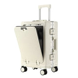 Lkblock 20/22/24/26/28'' Rolling Luggage Laptop Front Open Pocket Case Aluminum Frame Travel Trolley Suitcase Cabin Carry on Luggage Bag