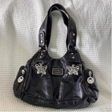 Lkblock Y2k Black Womens Shoulder Bag Gothic Original Advanced Fashion Tote Bag Large Capacity Leather Motorcycle Vintage Handbag