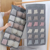 Lkblock Double Sides Underwear Storage Hanging Bag Dormitory Home Wardrobe Hanging Wall Foldable Bag Underpants Socks Organizer