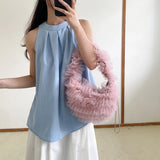 Lkblock French Fairy Mesh Design Handbag Fashionable Creative Gentle Sweet Pleated Bag Fresh Simple Versatile One Shoulder Underarm Bag