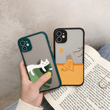 Lkblock Various Style Cat Phone Case For iPhone 16 15 13 12 11 14 Pro Max Mini 14 Plus shell SE2 8 7 Plus X XS XR Shockproof Back Covers