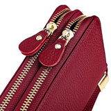 Lkblock Women RFID Blocking Wallet Leather Two Zipper Around Multifunction Phone Case Clutch Large Capacity Ladies Travel Purse Wristlet