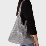 Lkblock Luxury Metal Mesh Women Shoulder Bags Designer Shiny Lady Handbags Silver Glitter Evening Party Bag Large Tote Feamle Purses