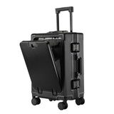 Lkblock 20/22/24/26/28'' Rolling Luggage Laptop Front Open Pocket Case Aluminum Frame Travel Trolley Suitcase Cabin Carry on Luggage Bag