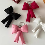 Lkblock Cute Stuffed 3D Bow Key Ring Y2K Sponge Bowknot Keychain Charm Trendy Pink Bag Pendant Backpack Hanging Jewelry Decoration