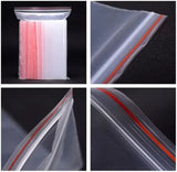 Lkblock Thickened Zipper Sealing Bags Clear Plastic Storage Bag for Food Candy Jewelry Packing Reclosable Zippers Sealed Pouch