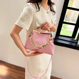 Lkblock Designer Shell Clip Weave Wallet Bags ChainShoulder Bag Luxury Evening Clutch Party Hot Pink Handbag And Purse Chic Hobo Bags