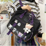 Lkblock Japanese Style Kawaii Backpack Girls Transparent Pocket Tote Itabag Crossbody Bags College Student Back To School Bags