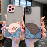 Lkblock Cute Pink Pig Cartoon Phone Case For iPhone 16 14 15 11 13 12 Pro Max Mini For iPhone X XS XR 7 8 Plus SE2 Soft back Covers