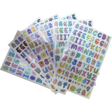 Lkblock 6Pcs Glitter 26 Letter Number Stickers Cartoon Initial Alphabet Paster Album Scrapbooking Phone DIY Decoration Stationery