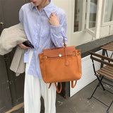 Lkblock 2024 Women Vintage Students Casual Travel Shoulder Handbags Solid Frosted Fashion All Match Backpacks New Preppy  Y2k Schoolbags