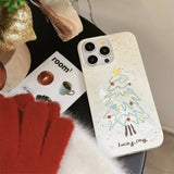 Lkblock Soft Cartoon Christmas Tree Pattern Phone Case For iPhone 16 15 14 13 12 11 Pro Max XR X XS 8 7 Plus Silicone Shockproof Cover