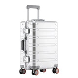 Lkblock TravelTrolley Luggage 100% Aluminum-magnesium Alloy Travel Suitcase Rolling Luggage 20‘’Carry-On Cabin Suitcase Travel Bags