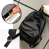 Lkblock Large Capacity Canvas Black Backpack Light Simple Travel Bag Canvas Backpack Student School Bag Canvas Student Zipper Backpack