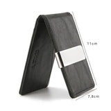 Lkblock New Fashion Men's Leather Money Clips Wallet Multifunctional Thin Man Card Purses Women Metal Clamp For Money Cash Holder