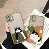 Lkblock Various Style Cat Phone Case For iPhone 16 15 13 12 11 14 Pro Max Mini 14 Plus shell SE2 8 7 Plus X XS XR Shockproof Back Covers