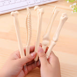 Lkblock 5Pcs/Set Funny Lifelike Bone Shape Ballpoint Pen School Office Writing Supplies Gift Stationery