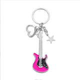 Lkblock Hot Sale Metal Hiphop Rock Y2K Guitar Keychain With Star Heart Cool Fashion Punk Harajuku Music Keyring Bag Pendant Accessories